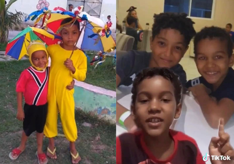 Bê e Rafa no abrigo e agora - Fotos: reprodução / Instagram