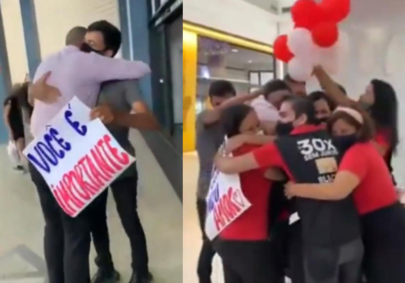 Funcionários em apoio ao Bruno - Foto: reprodução / Instagram