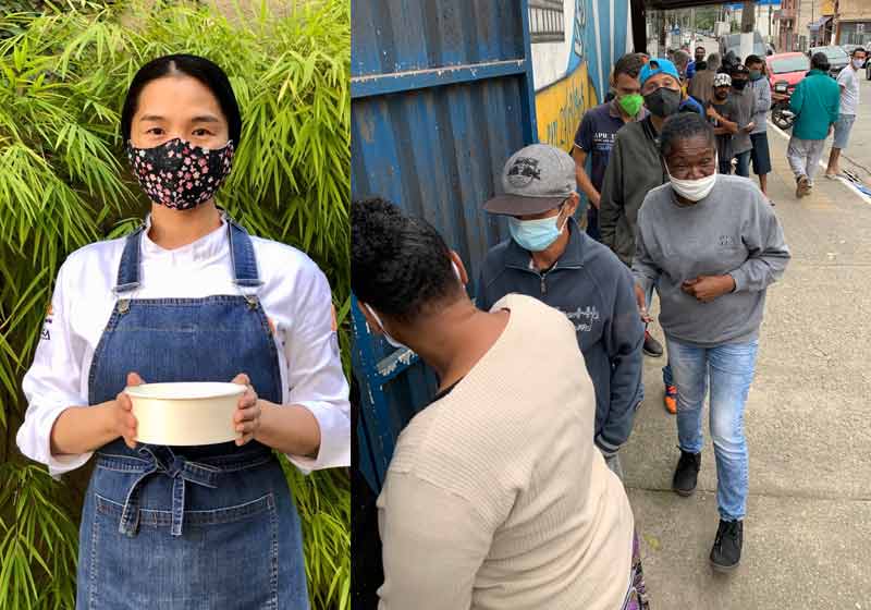 Chef Telma Shiraishi levando comida a Heliópolis - Fotos: divulgação
