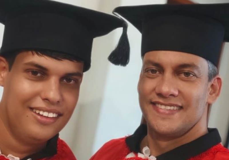 Luís Felipe e o filho Lucas Foto: Arquivo Pessoal