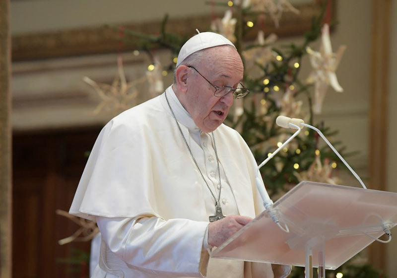 Papa no discurso de Natal - Foto: Mídia do Vaticano/reprodução Reuters