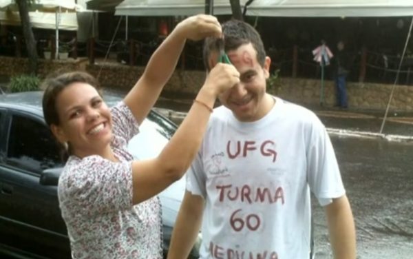 Wallace calouro na UFG - Reprodução/TV Anhanguera