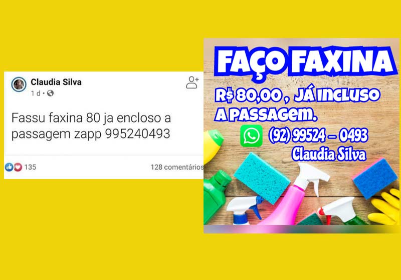 Anúncio da Cláudia e a arte da Manuela - Fotos: reprodução / Instagram