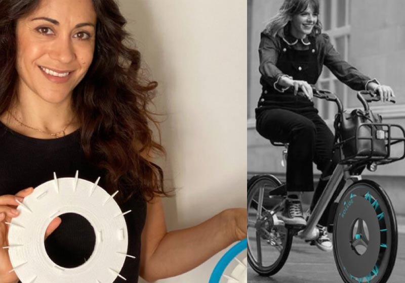 Kristen e o filtro para bike - Fotos: divulgação