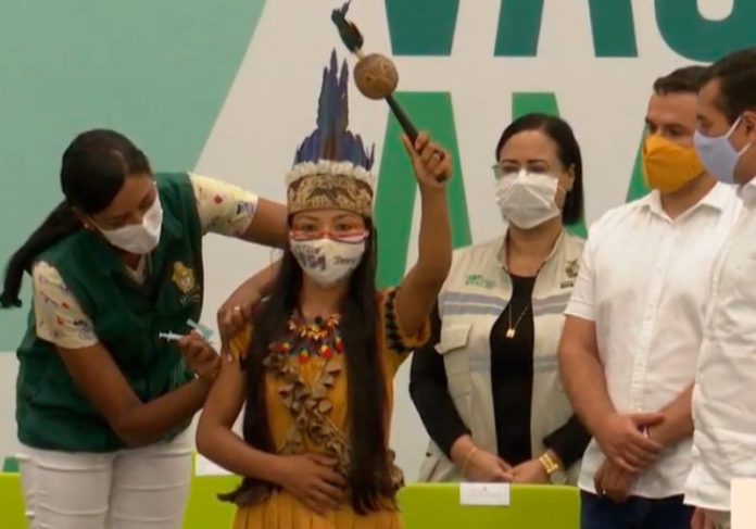 indigena_vacinada Foto: reprodução Amazonas Atual