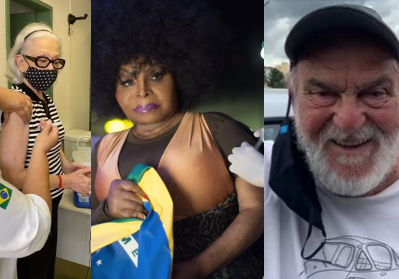 Fernanda, Elza e Lima comemoram vacinação - Fotos: reprodução / Instagram