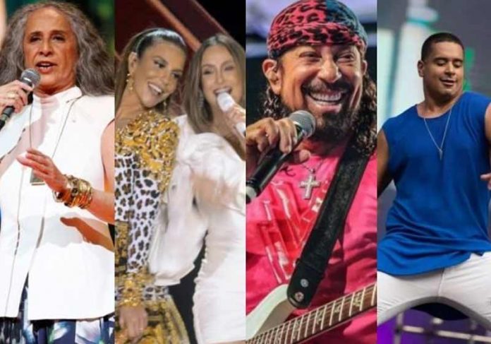 lives-carnaval-close Bethânia, Ivete, Claudia, Bell e Léo - Fotos: reprodução