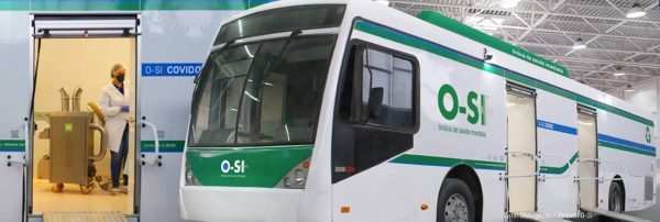 Ônibus transformado em clínica móvel - Foto: Projeto O-SI / divulgação