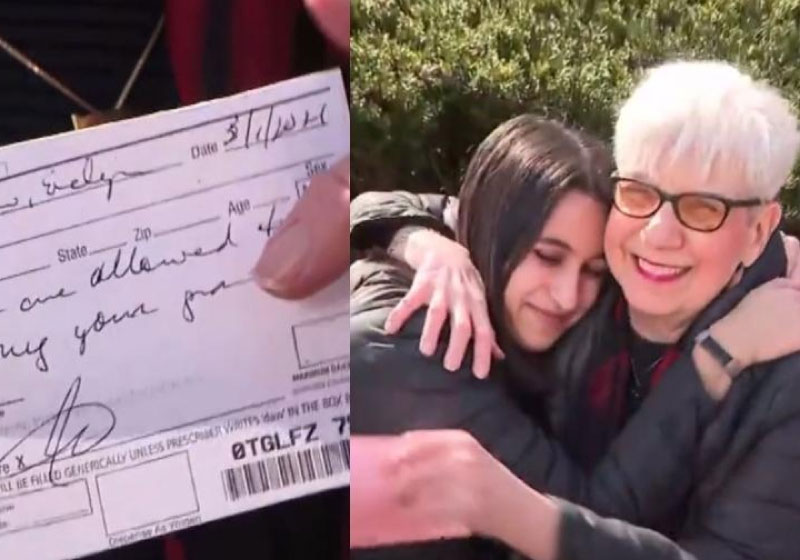 A avó Evelyn Shaw ganhou uma receita médica para abraçar a neta, Ataret Shaw. - Foto: reprodução CBS