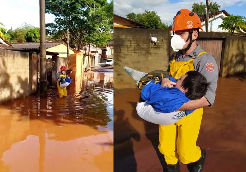 Sargento Deivide carregando morador no colo - Fotos: arquivo pessoal