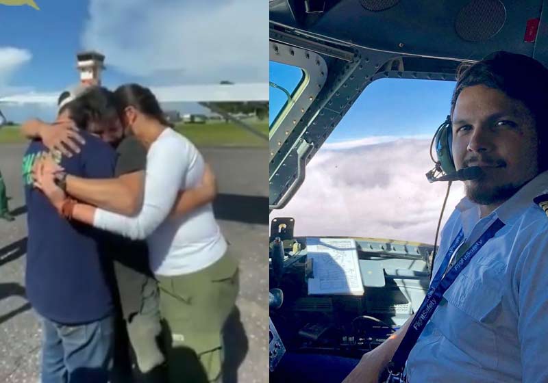 Piloto Toninho reencontra os irmãos - Fotos: reprodução / Instagram