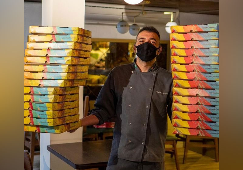 Para cada pedido de pizza pelo delivery, restaurante doará outra para os profissionais de saúde. - Foto: reprodução Instagram