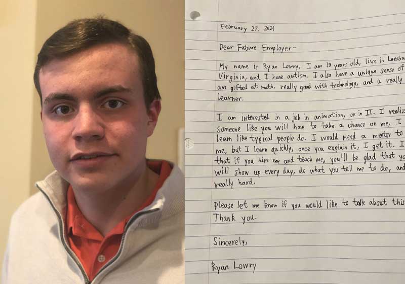 A carta de Ryan lhe rendeu convites de empresas como Microsoft e Dell. - Foto: reprodução LinkedIn