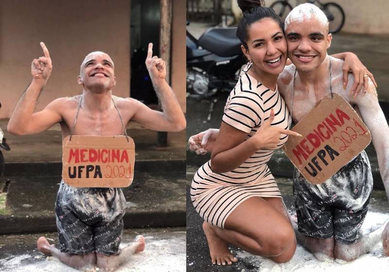 Gabriel passou em medicina e comemora - Fotos: reprodução / Instagram