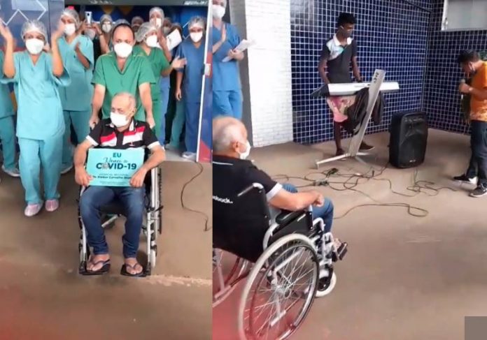 filho forro capa Seu José tem alta e filho canta forró na porta do hospital - Fotos: reprodução / Instagram Ricardo Farias