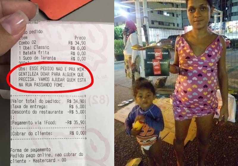 Pedido foi feito por aplicativo e doado para gestante - Foto: reprodução Instagram