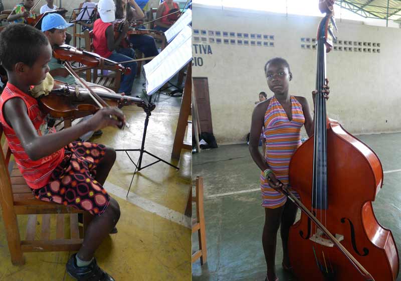 Crianças que aprendem música na Associação Essência - Foto: divulgação