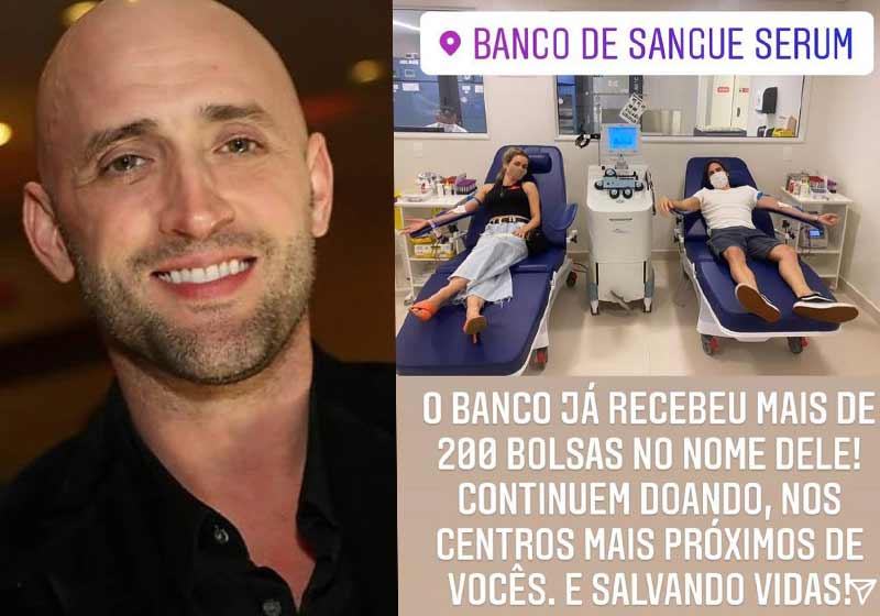 Artistas doando sangue para Paulo Gustavo - Fotos: reprodução / Instagram