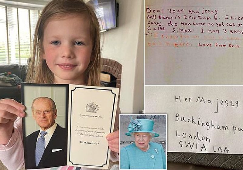 Erin com a resposta da rainha e a cartinha que mandou - Fotos: MENMedia