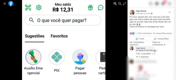 Publicação oo Yago no Facebook. - Foto: reprodução Facebook 