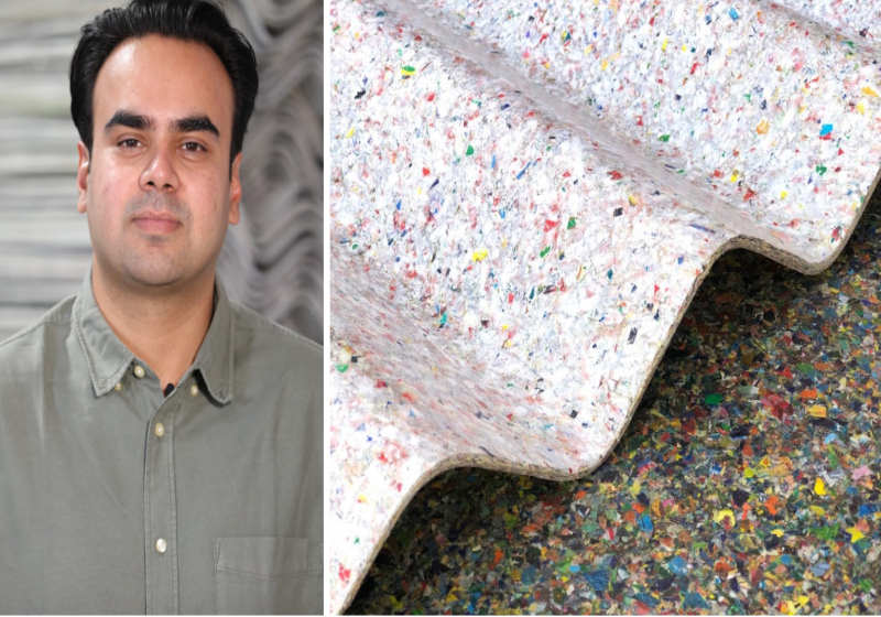 Ele usa tubos de pasta de dente e filme plástico de chocolate - Foto: Divulgação