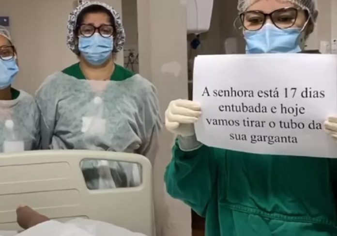 prudencia-capa2 Equipe preparou cartazes para extubar paciente - Foto: reprodução Instagram @t.mfisioterapia