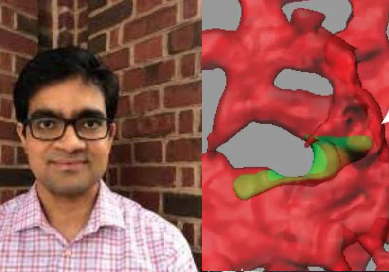 O Dr. Kaustav Bera, da equipe de pesquisadores da Universidade Johns Hopkins e a proteína TRPM7 Foto: Divulgação