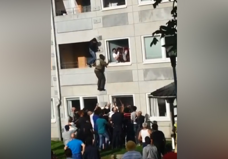 Estanhos ajudaram a salvar pessoas de um prédio em chamas - Foto: reprodução