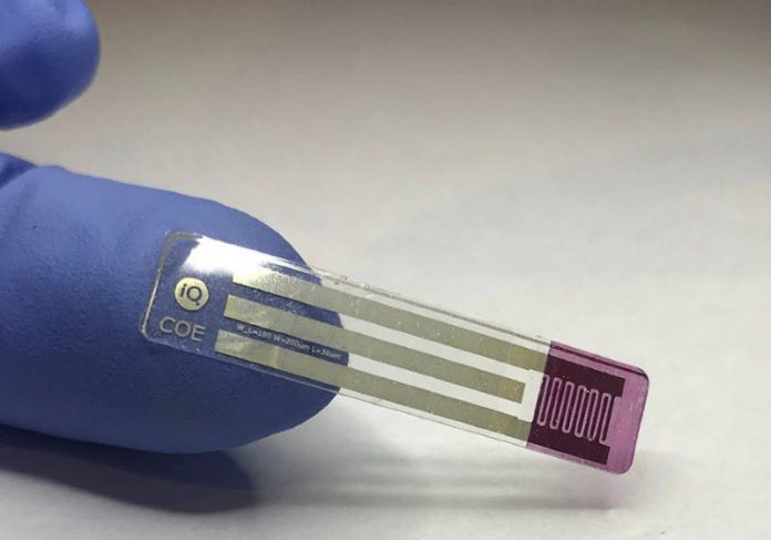 O biossensor mede açúcar de diabéticos pela saliva - Foto: Universidade de Newcastle