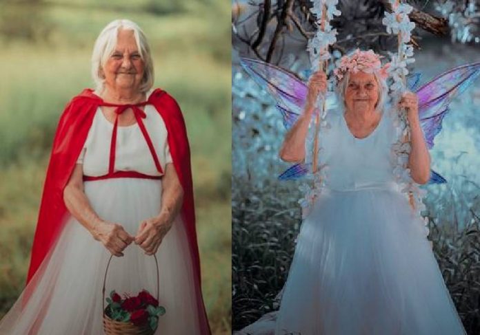 vovo princesa capa Dona Maria no ensaio fotográfico feito pelo neto - Fotos: Thalles Lima
