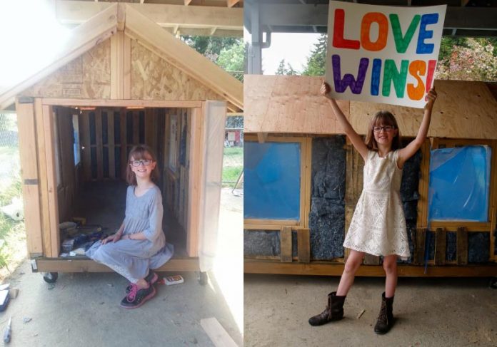Menina de 9 anos quer entregar 12 casas móveis ainda este ano. - Foto: reprodução Facebook Hailey's Harvest