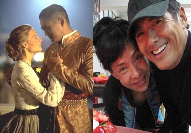 Chow com Jodie Foster em Ana e o Rei e com a esposa Jasmine Tan Foto: reprodução