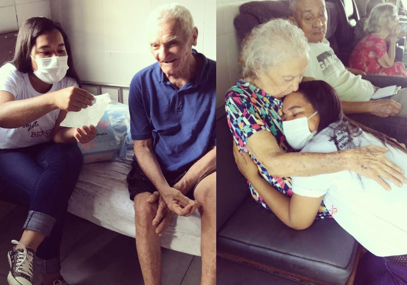 As cartinhas são levadas por voluntários para idosos em asilo - Foto: reprodução Instagram
