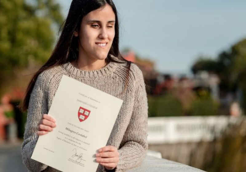 Milagros Costabel, de 21 anos vai estudar ciências políticas em Harvard Foto: Arquivo Pessoal