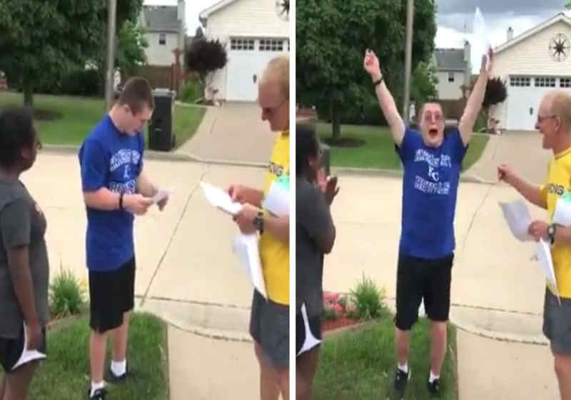 O momento em que Kurt descobre que foi aceito na faculdade Foto: reprodução Twitter