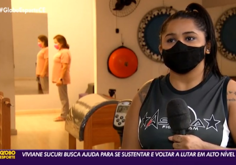 Vaquinha para ajudar Vivi Sucuri foi destaque no Globo Esporte Ceará - Foto: reprodução TV Verdes Mares