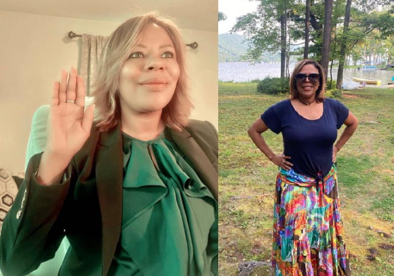 A ex-domestica brasileira Natalicia Tracy faz o juramento ao assumir cargo no governo Biden - Fotos: reprodução / Instagram