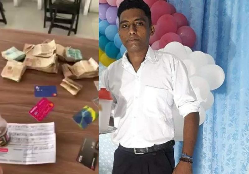 O garçom Antonio Norberto encontrou na churrascaria uma mochila com cheques e dinheiro - Foto: reprodução / TV Sergipe