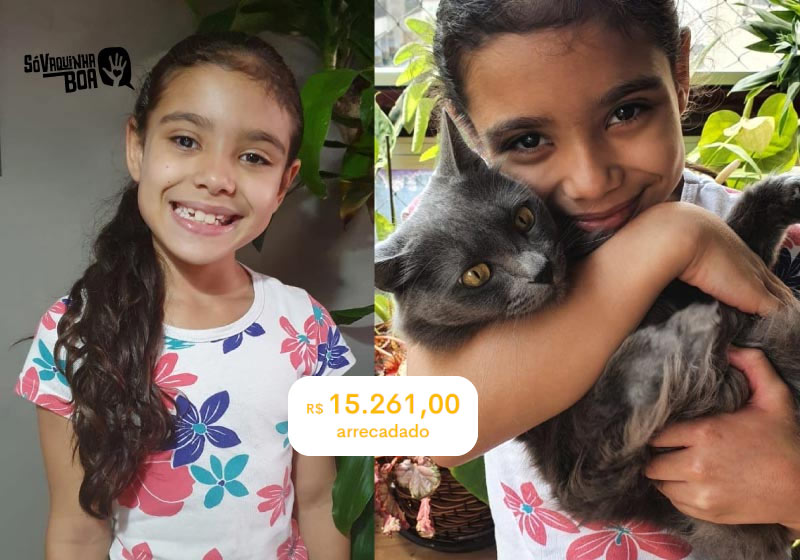 A vaquinha da Lais bateu a meta e ela vai finalmente poder fazer a cirurgia de catarata infantil para voltar a enxergar - Foto: divulgação