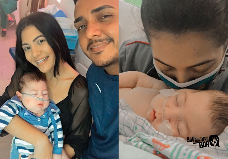 Noah, um bebe internado desde que nasceu. A família precisa de um quarto adaptado para levá-lo para casa - Fotos: arquivo pessoal