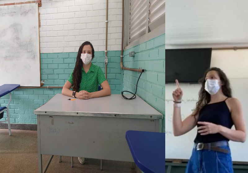 A professora Kamila que dá aulas de sociologia em Taguatinga, no Distrito Federal Foto: Jornal de Brasília/redes sociais