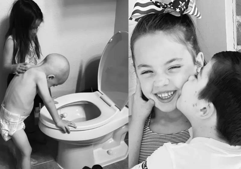 A foto de Beckett sendo amparado pela irmã emocionou muita gente em 2019 - Foto: Reprodução/Facebook/Kaitlin Burge