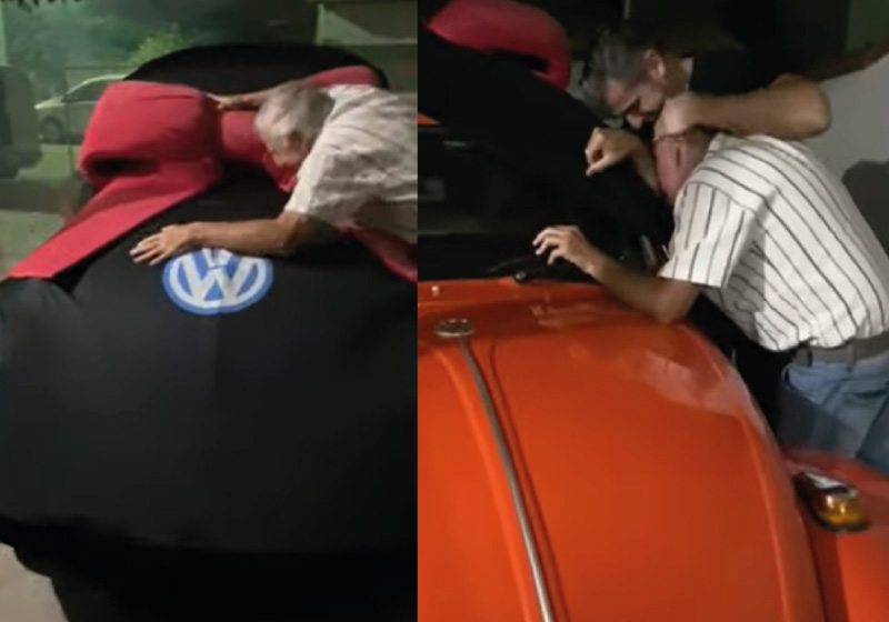 O fusca 1978 era o sonho do pai e traz uma memória de quando Fabrício era pequeno e a família tinha um modelo igual - Foto: reprodução