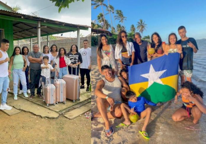 O influencer Rafa Meny levou a família toda de Rondônia para conhecer o mar em Alagoas - Fotos: arquivo pessoal
