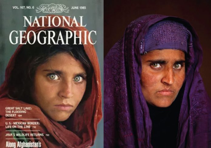A afegã Sharbat Gula ficou conhecida após ser capa da National Geographic, em 1985 - Foto: reprodução