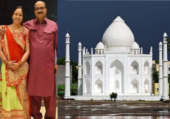 O indiano construiu a réplica menor do Taj Mahal em 3 anos em homenagem à esposa e inspirado na história de amor de Shan Jahan Foto: Vibes of India