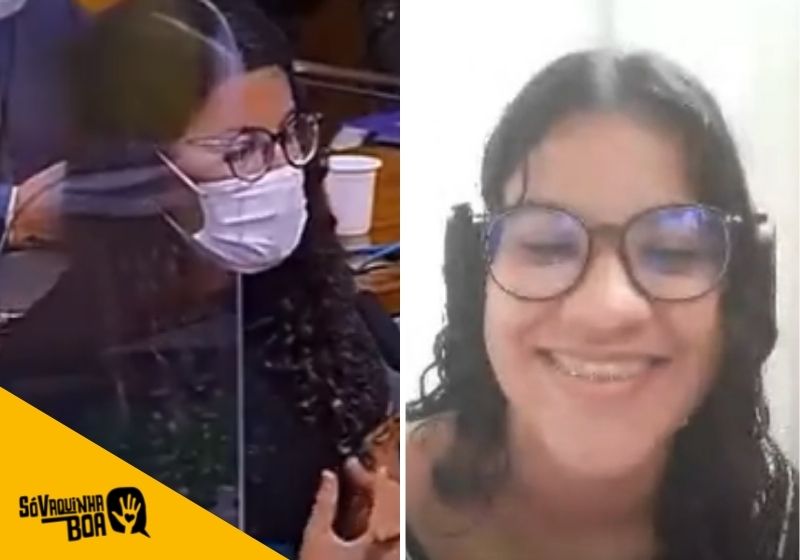 Órfã da Covid: Giovanna emocionou a todos em relato na CPI - Fotos: reprodução e TV Senado