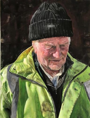 Primeiro quadro pintado pela jovem, do vizinho John - Foto: reprodução