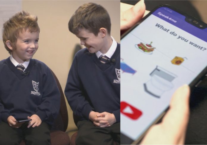 Sean desenvolveu um jogo para um projeto escolar e agora ajuda o irmão autista e outras crianças não-verbais a se comunicarem - Fotos: arquivo pessoal
