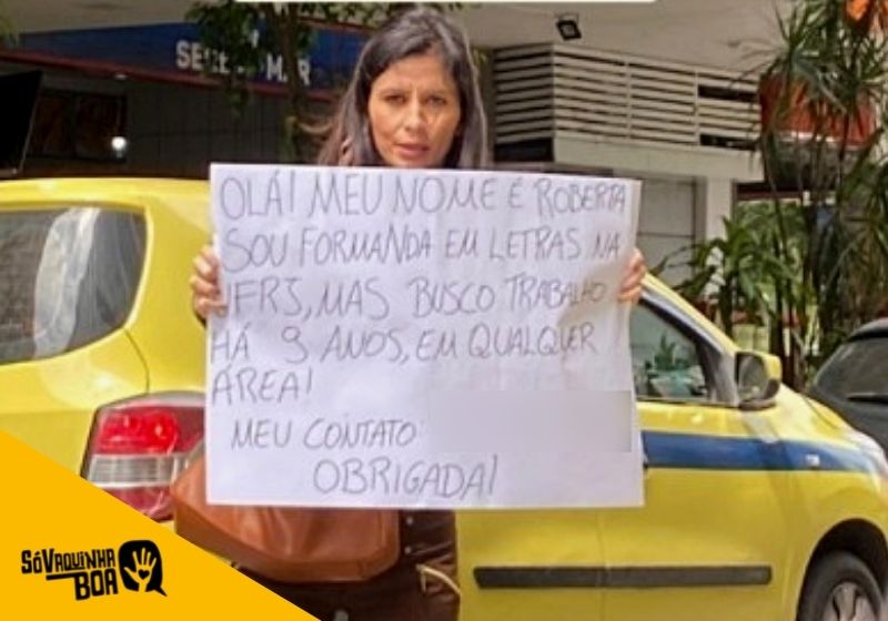 estudante-cartaz-emprego-vaquinha